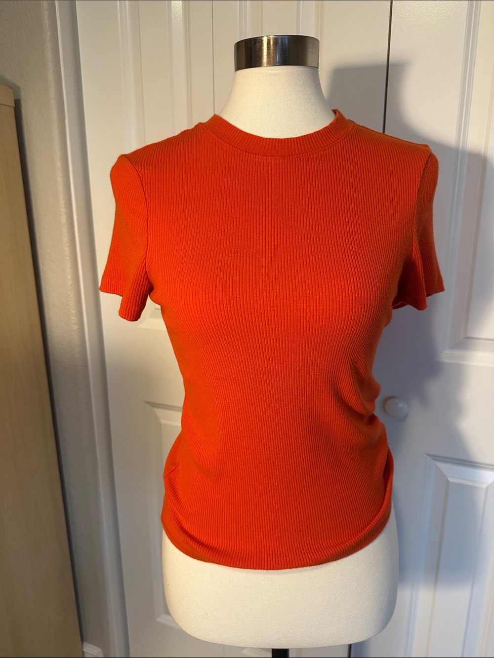 Women’s Prana Foundation Ribbed short sleeved tee - Orange, size M